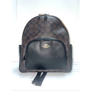 Coach Court Backpack in Sig Canvas Brown/Black 5671 Msrp:$550.00